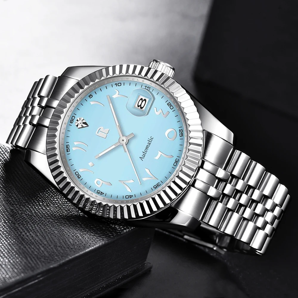 ساعات رجالي جديدة من RollsTimi 2025 ساعة أوتوماتيكية فاخرة للرجال ساعات معصم ميكانيكية من الفولاذ المقاوم للصدأ ساعة مقاومة للماء هدية