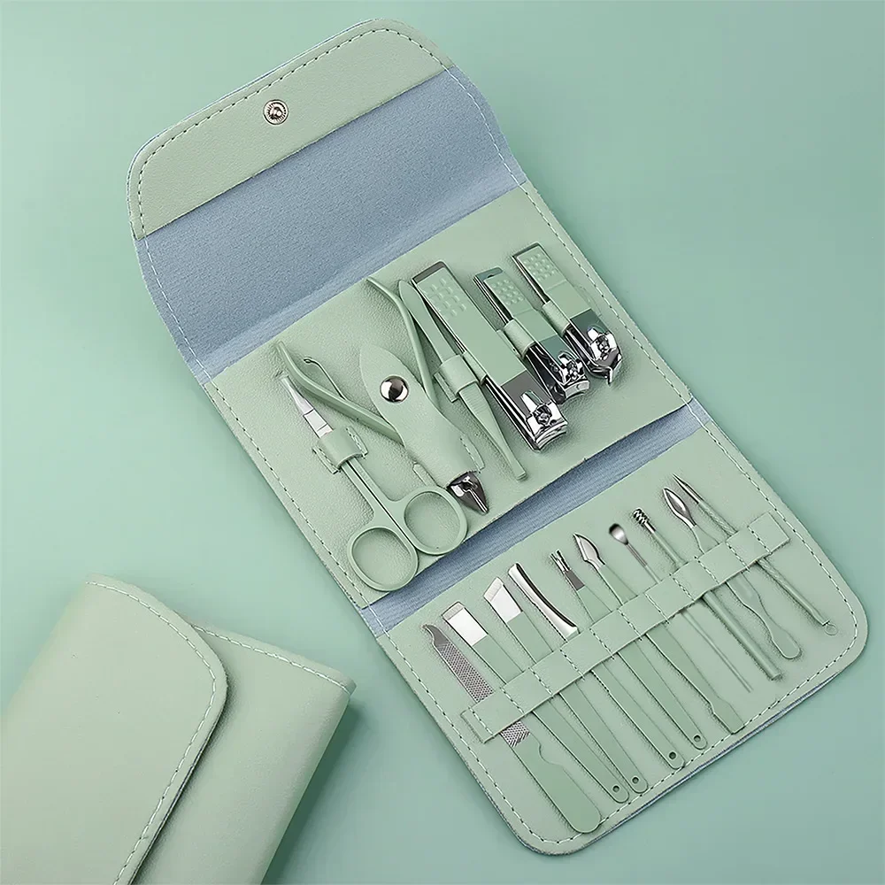 16 teile/satz Nagelknipser Maniküre Werkzeug Mit Reiseetui Nagelhautzangen Und Cutter Kit Professionelle Nagelknipser Pediküre Kit