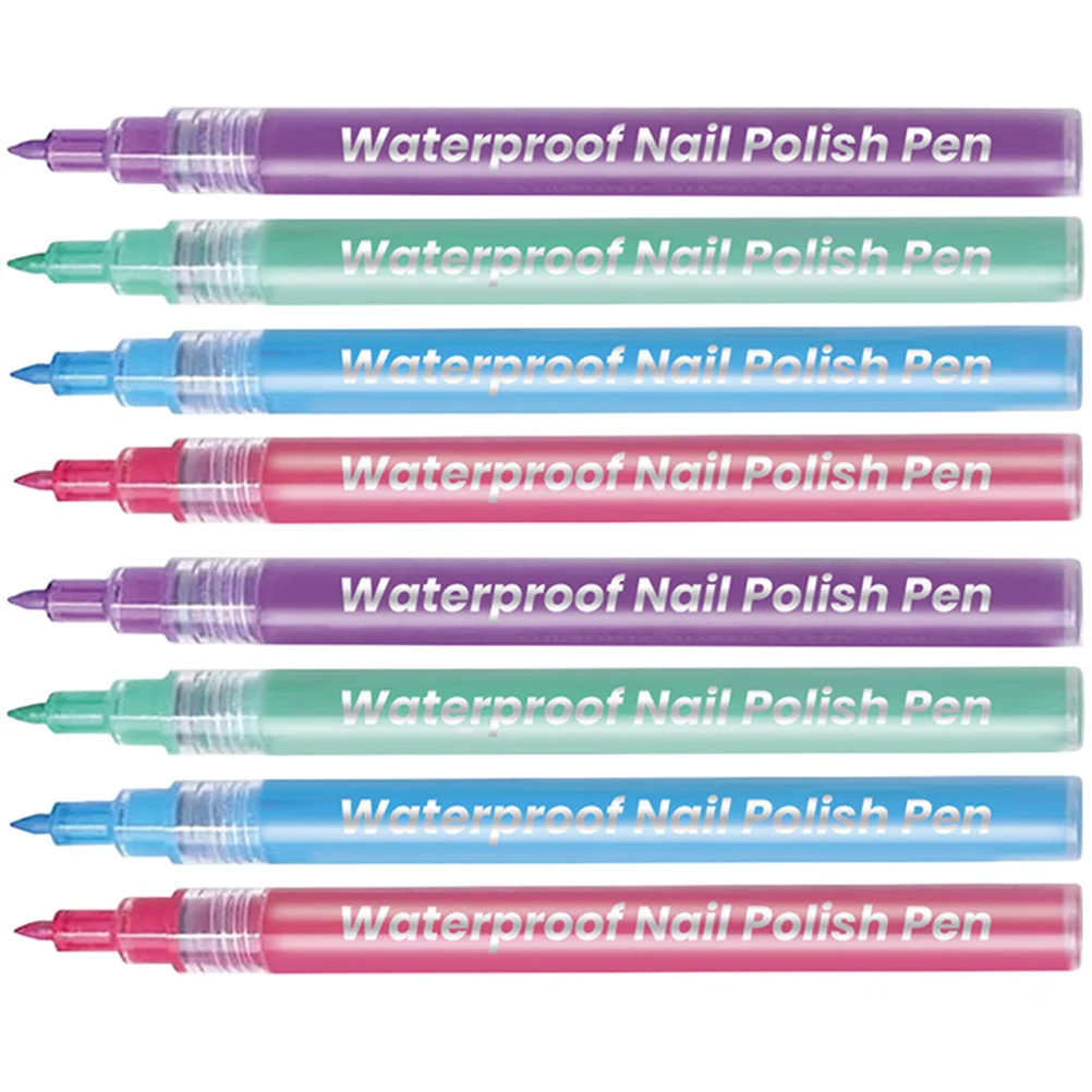 

8Pcs Nail Art Pens Set Lightweight Easy Grip DIY Nail Design Tools for Gel Polish Flower Drawing Fine Line Detailing Kit