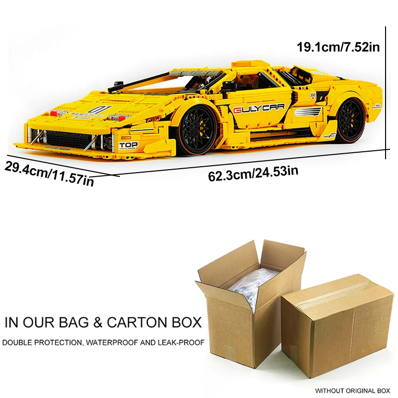 الكلاسيكية 1:8 GULY 10649 التقنية المخصصة الأصفر الرياضة مركبة LP5000 بنة الجمعية سباق لتقوم بها بنفسك لعبة هدية الكريسماس طفل