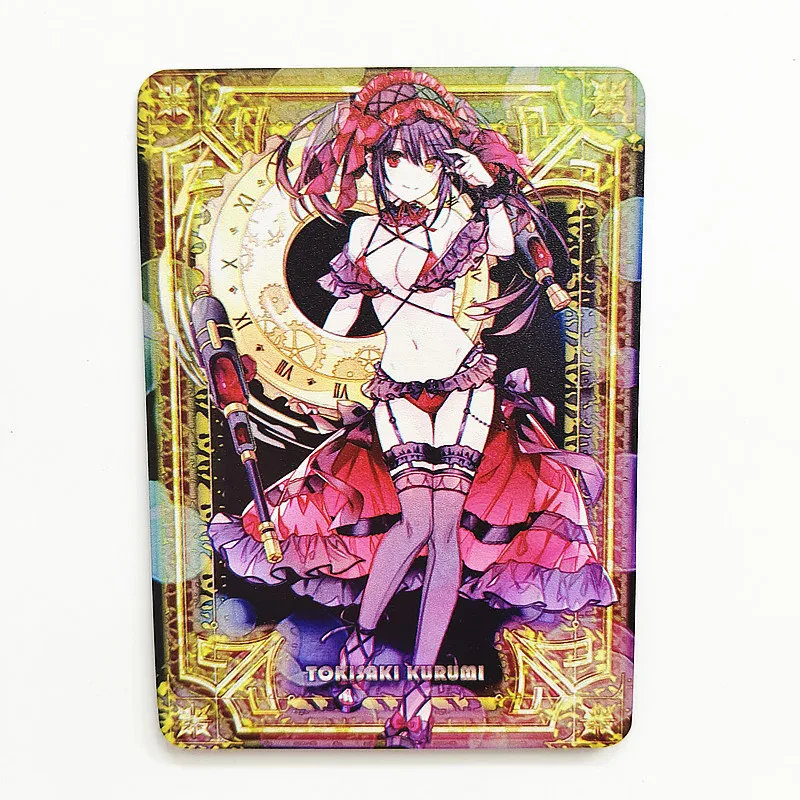 Diy Metal Card Tokisaki Kurumi Anime Character Collection Homemade Rare Collection Flash Card Bronzing Game Card Birthday Gift