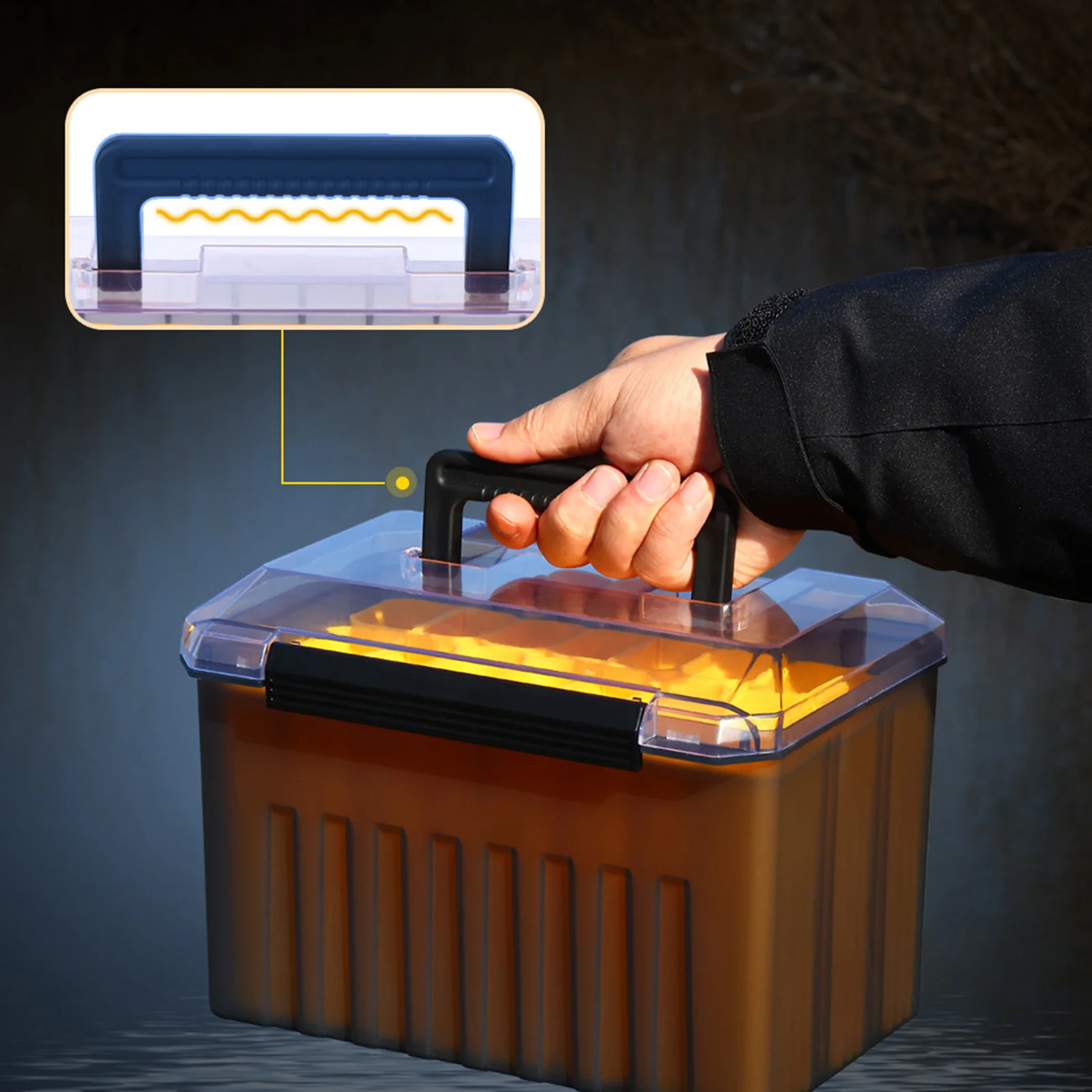 Squid Jig Lure Box ABS PP Saltwater Storage Case Portable Fishing Bait Organizer for Marine Anglers Durable Lightweight