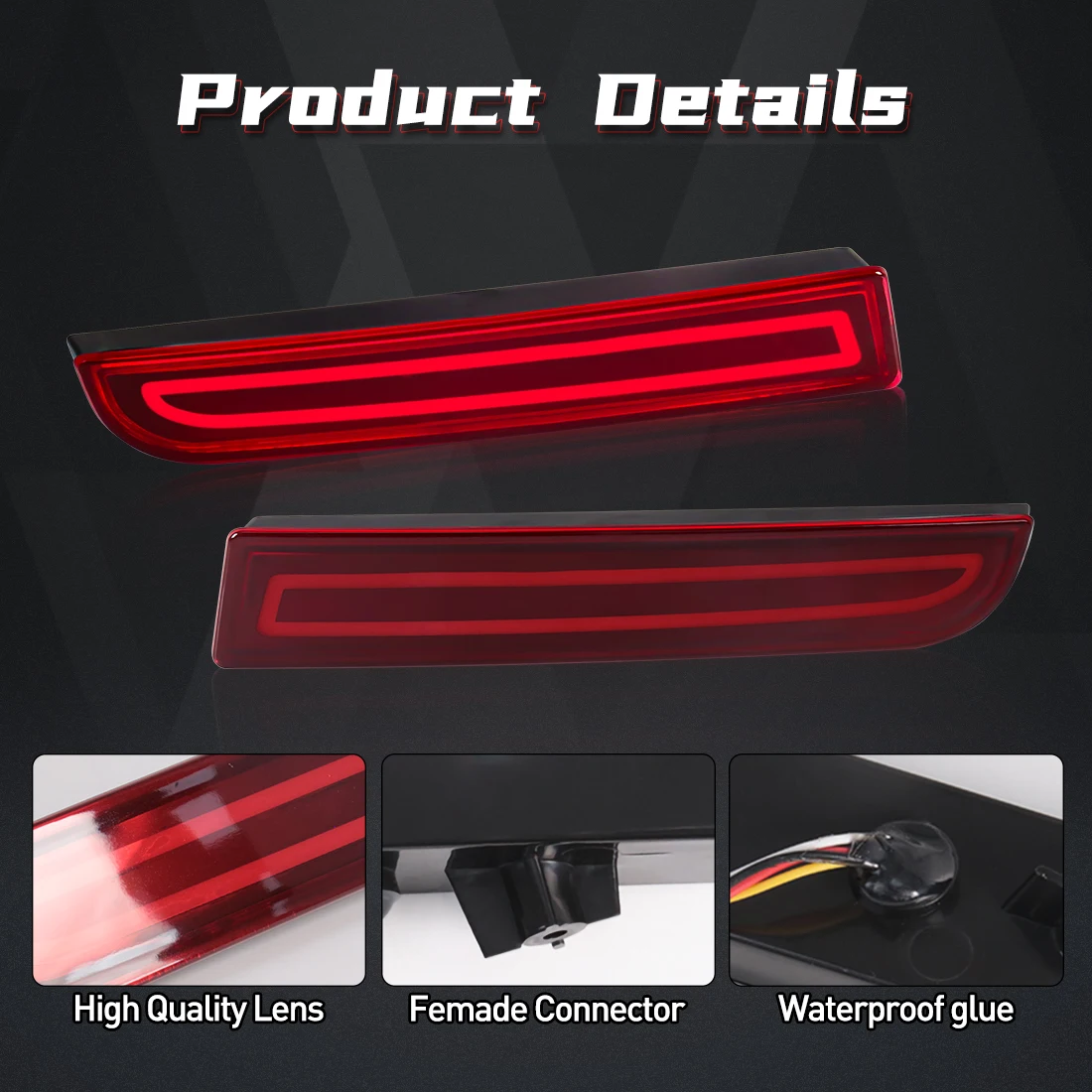 Car LED Rear Bumpe Lights For Mitsubishi Lancer Evolution X Outlander Tail Reflector Sequential Turn Signal Light Brake Lamp 12V