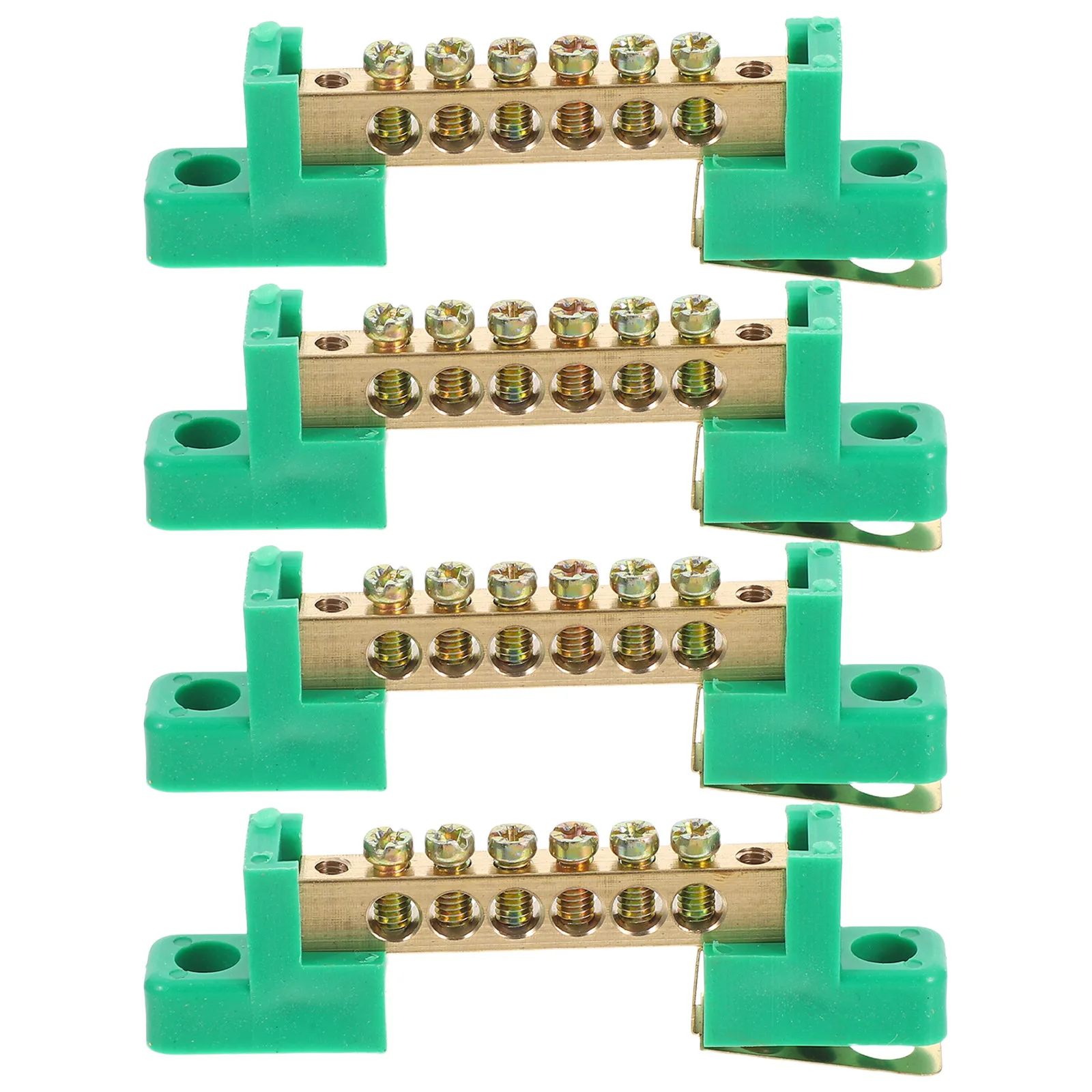 4Pcs Ground Bus Bar Copper Terminal Strip 6 Positions for Electrical Grounding Distribution Box High Conductivity Heat Resistant - view 6
