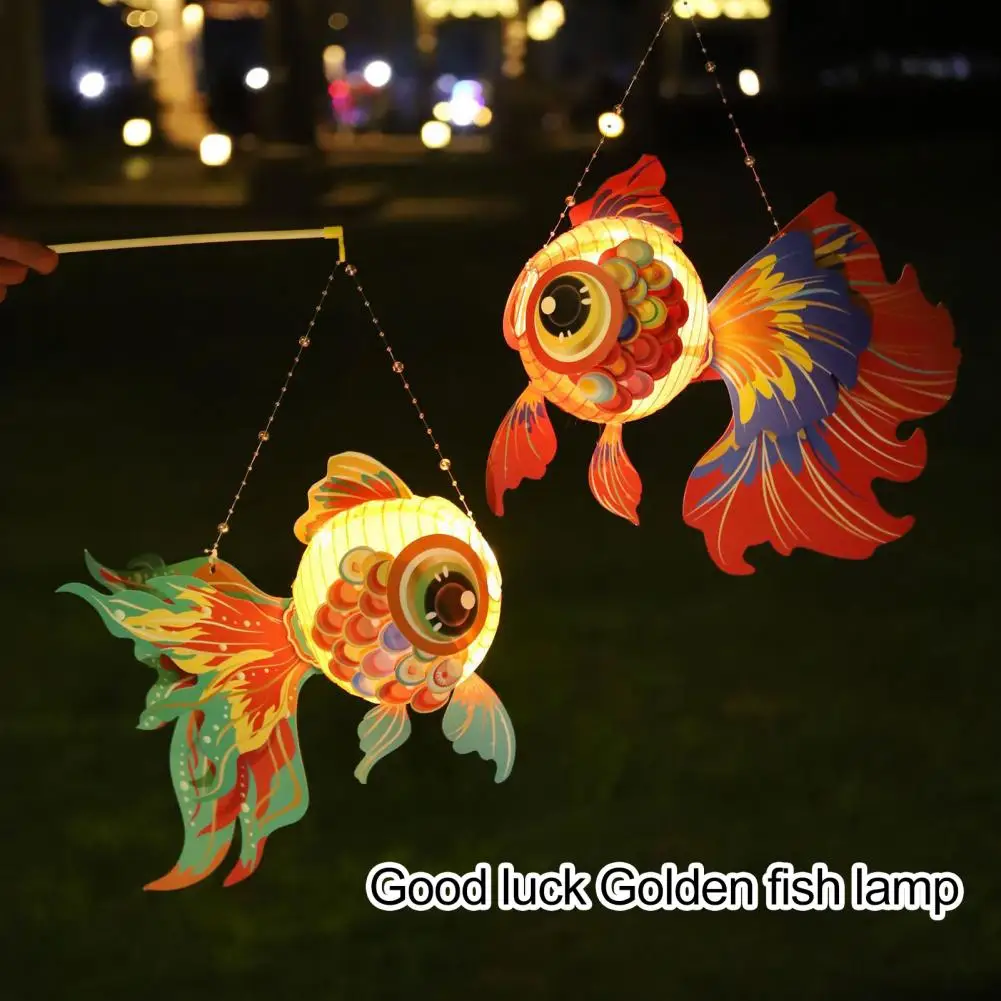 

2024 New Fish Lantern New Year Ancient Style Intangible Cultural Heritage Handmade DIY Material Fish Lantern Handheld Farol