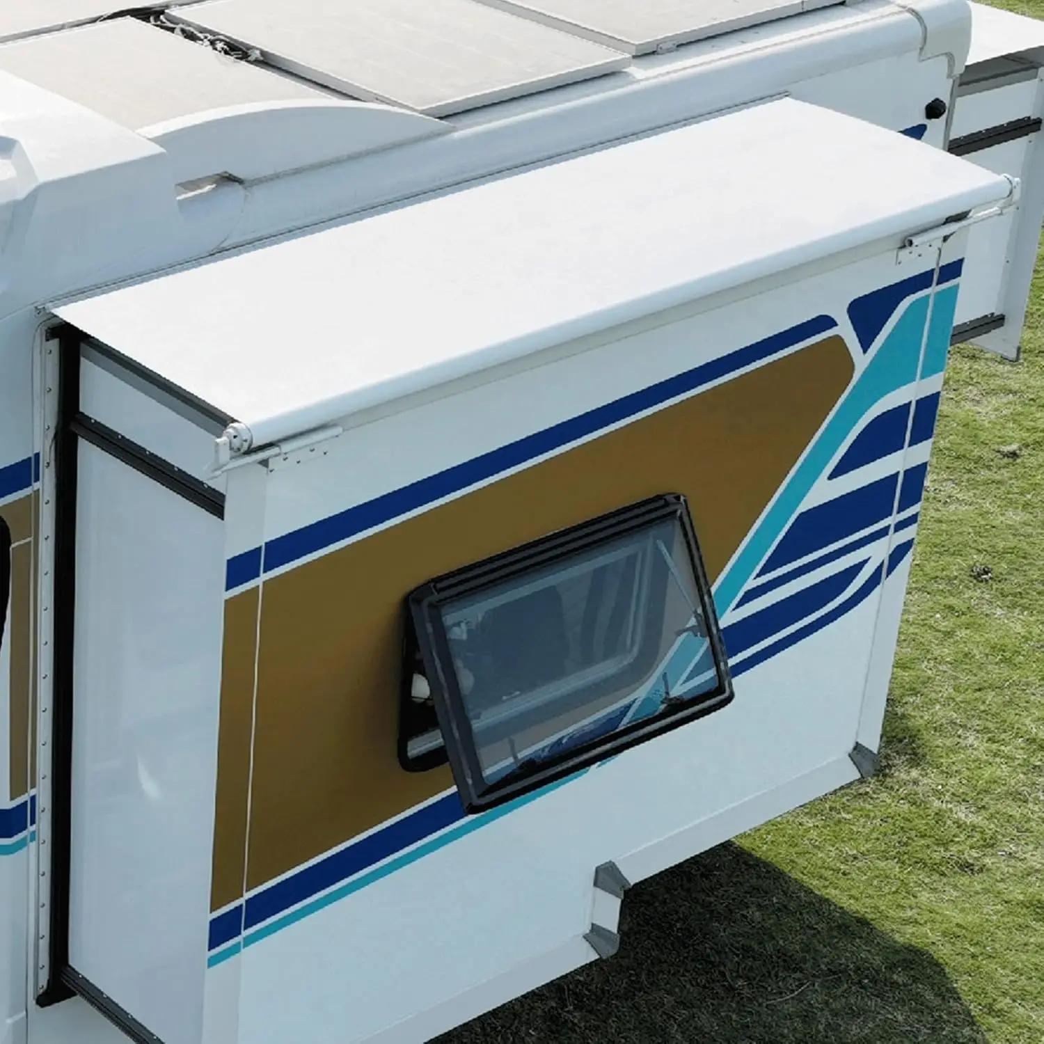 Toldo Modular Deslizable de Protección, Blanco, para Autocaravanas, Remolques de Quinta Rueda, Caravanas y Autocaravanas