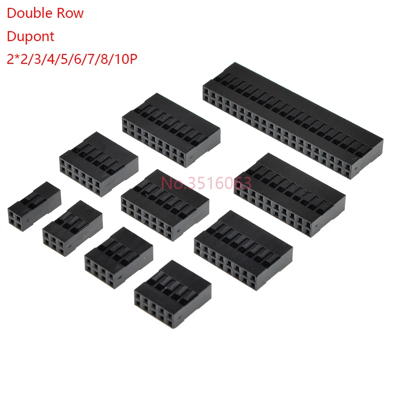 20 sztuk dwurzędowe złącze dupont header 2.54MM skok męski żeński kabel rozruchowy wtyczka przewodu obudowa 2*2/3/4/5/6/7/8/9/10 pin