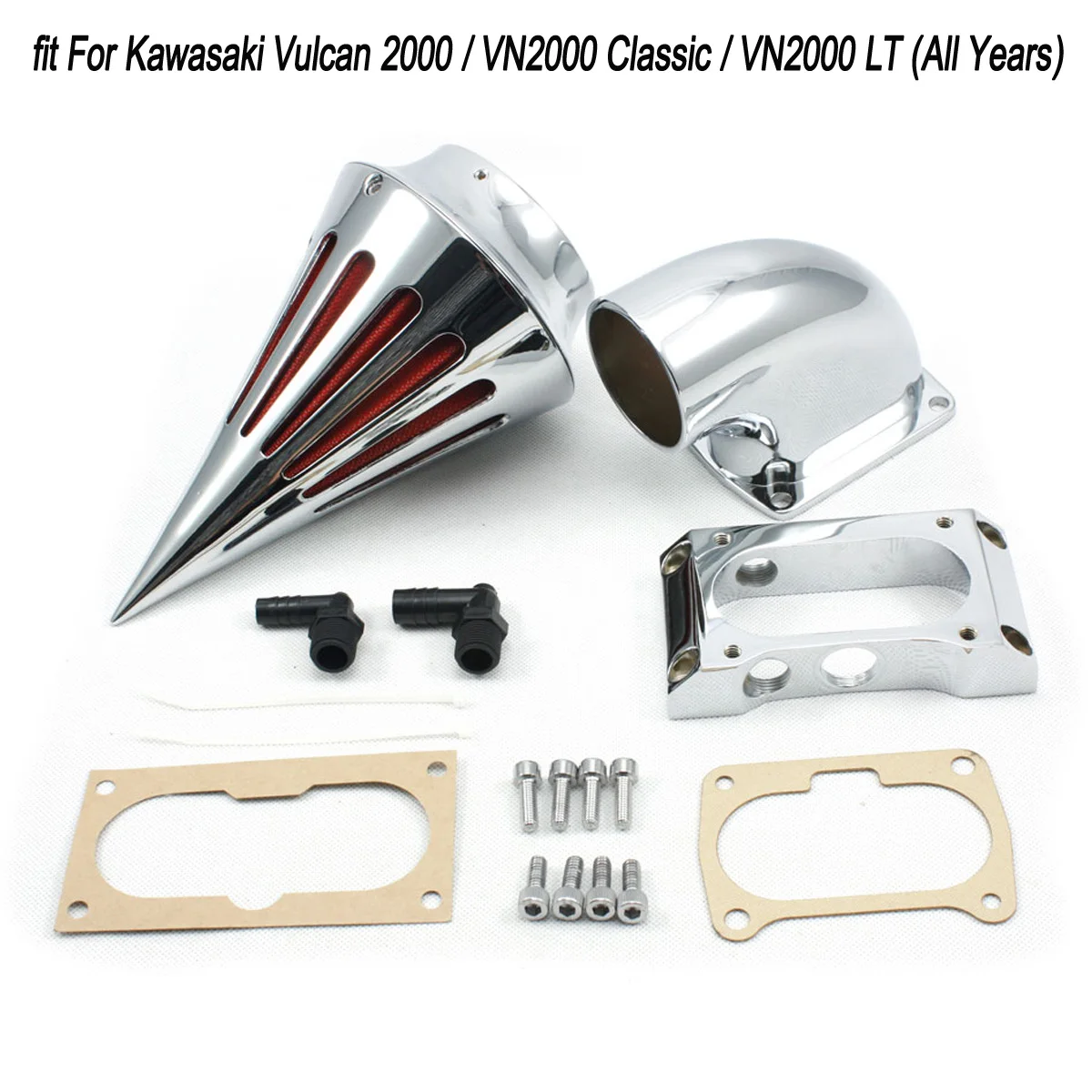 Kit de filtro limpiador de aire Spike K & N para todos los accesorios de motocicleta Kawasaki Vulcan 2000 / VN2000 Classic / VN2000 LT cromado / negro