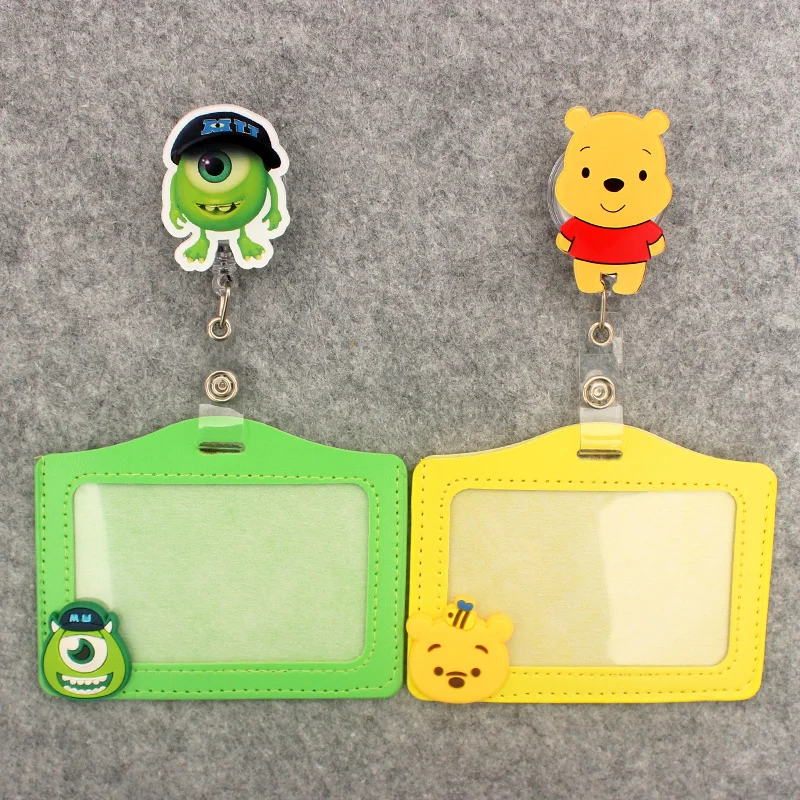 Yaratıcı Mike ayı geri çekilebilir makaralı isimlik hemşire ve doktor kart tutucu ofis ve hastane erkek ve kız adı kartı