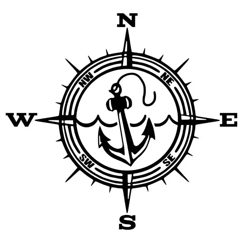 

Car Sticker Anchor Compass Vinyl Decals for Car Bumper Rear Window Body Decoration Decal,20CM*20CM