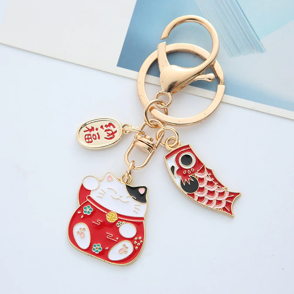 2 Pcs Backpack Key Holder Ring Car Pendant Cartoon Bag Dad Wrist Straps