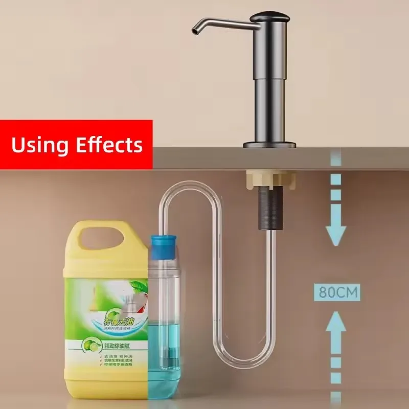 Dispensador de jabón para fregadero de cocina, dispensador de jabón para fregadero de cocina, kit de tubo de extensión, bomba dispensadora de jabón debajo del fregadero, sin necesidad de más Ref