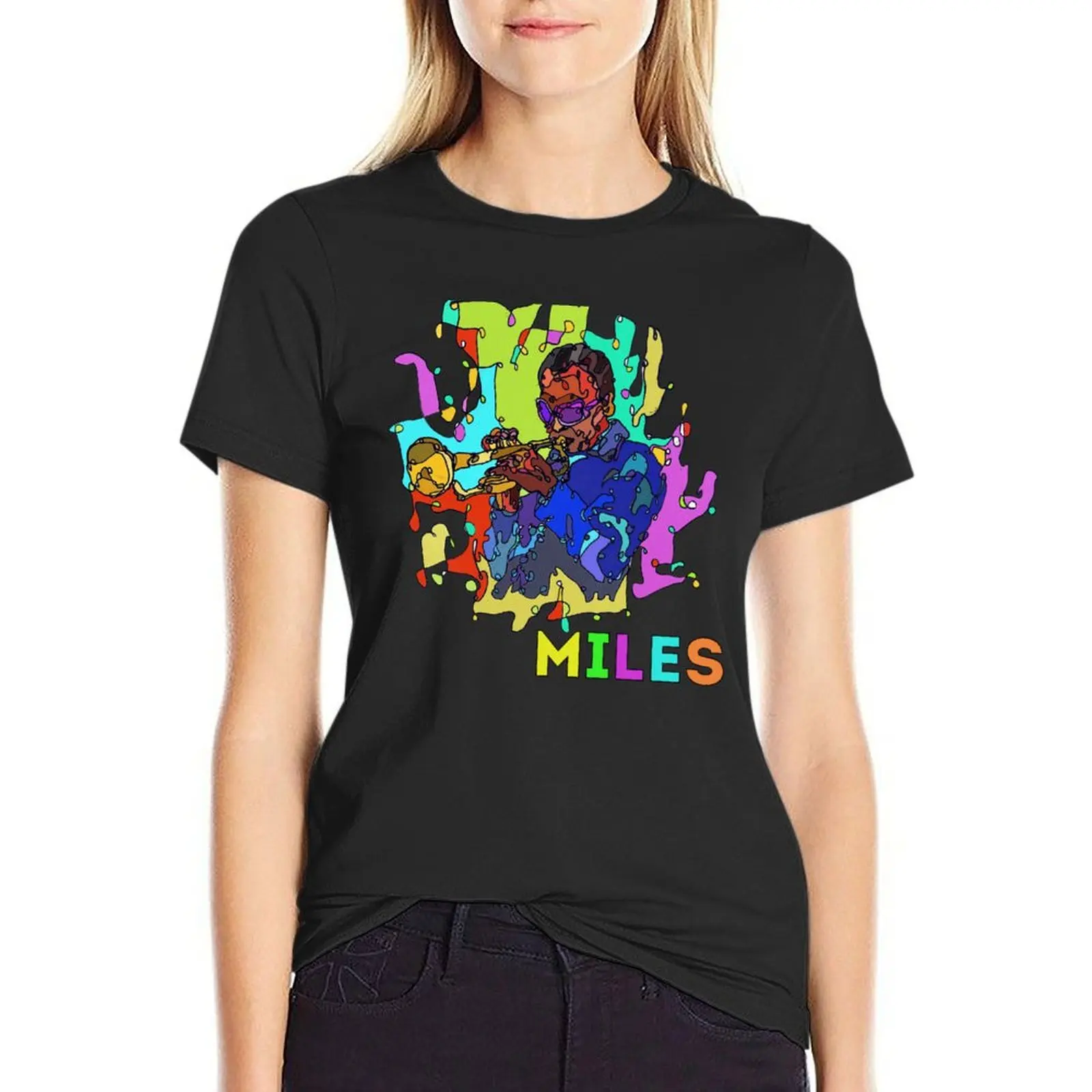 

MILES (Miles Davis) - Jazz Legends Art Series by Hristo Vitchev T-Shirt funnys blanks Woman clothing