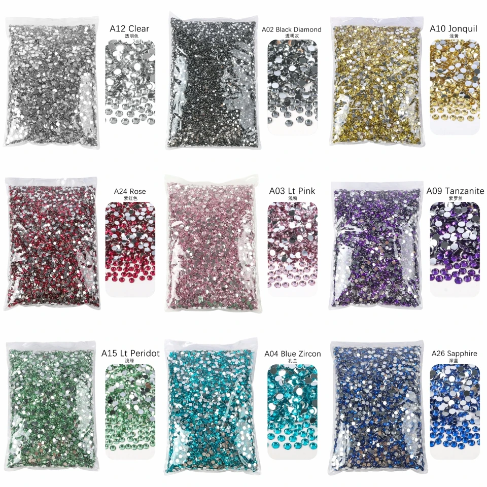 Resin Flatback Rhinestone Transparent Flatback Rhinestones Glitter Diamond Stone for Nails Tumblers Mugs Bottles Craft Decor