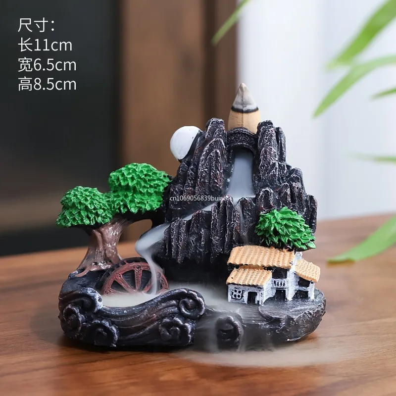 Creative Home Decorations Windproof Backflow Incense Burner Desktop Ornaments Indoor Incense Fountain&Candlestick Home Decor