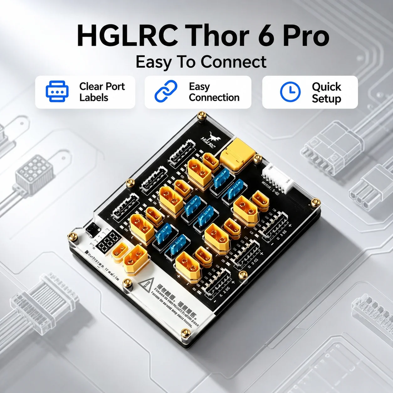 Drone Battery Parallel Board - Placa de Carga Paralela HGLRC Thor