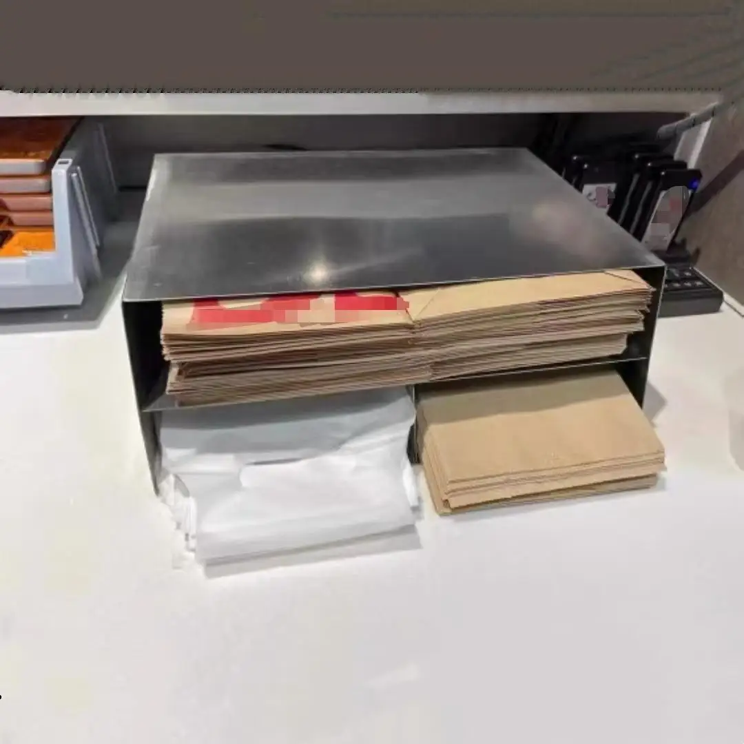 ステンレス鋼飲料収納ボックスレストラン用小粒子収納ラックスタンド包装袋収納ボックスオーガナイザー