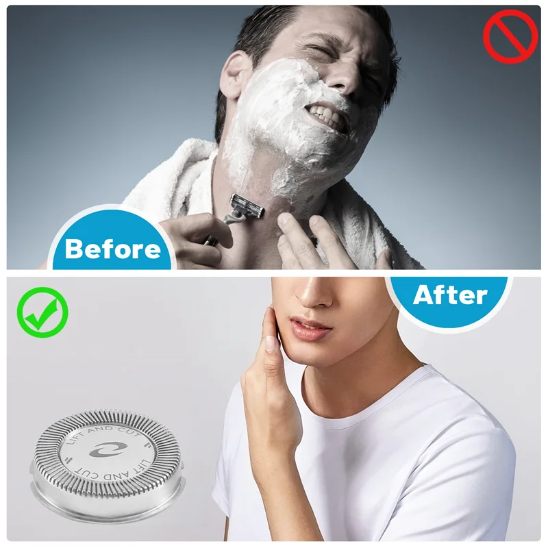 B47B-4Pcs Сменные лезвия для бритвенной головки для Norelco HQ3 HQ30/HQ32/HQ36/HQ300, серебристый