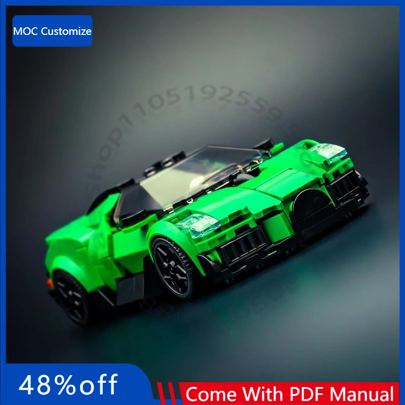 375 PCS 스피드 하이퍼카 브루아드 MOC 맞춤형 모듈식 빌딩 블록 창의적인 디자인 교육용 DIY 소년 장난감 크리스마스 선물