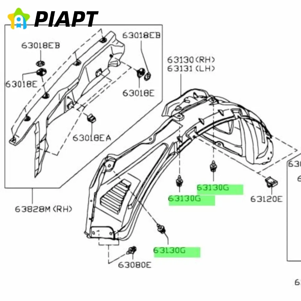 30 قطعة OE #   01553-05933 01553-05323 الحاجز بطانة القلنسوة مصبغة الوفير تحت غطاء كليب لنيسان ألتيما إنفينيتي Q50 Q60 Q70 QX60