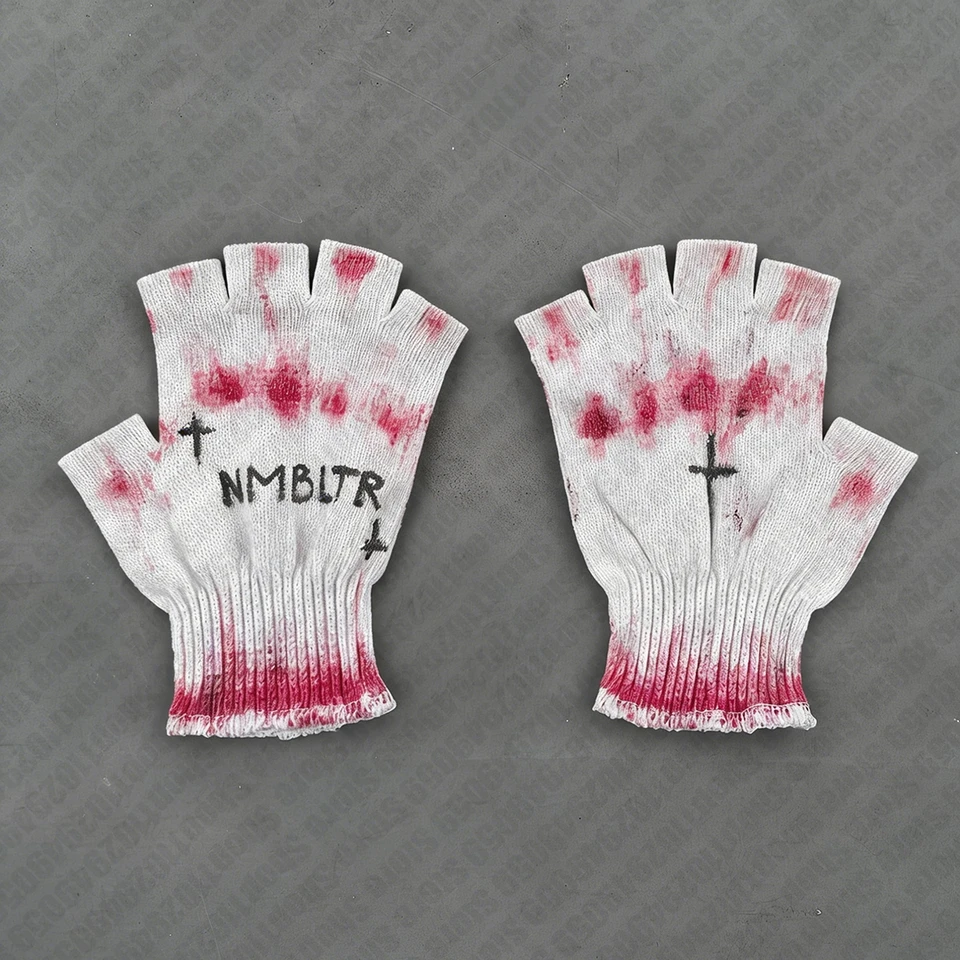 Punk Y2k New Gloves Unisex Skeleton Half Finger Gloves Glow In The