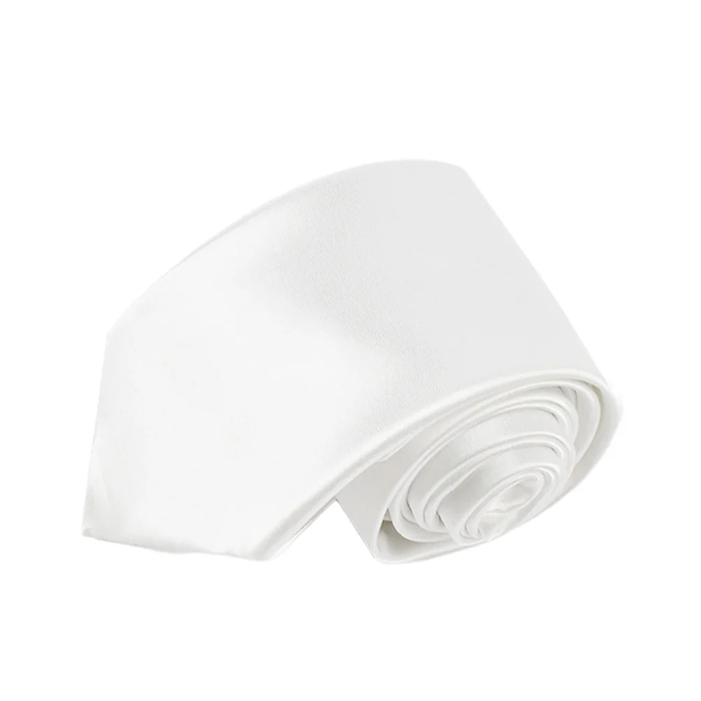 White 5Cm Solid Color Ties For Men Party Costume Clothes Decoration Cosplay Necktie Apparel Accessory Fashion Gift