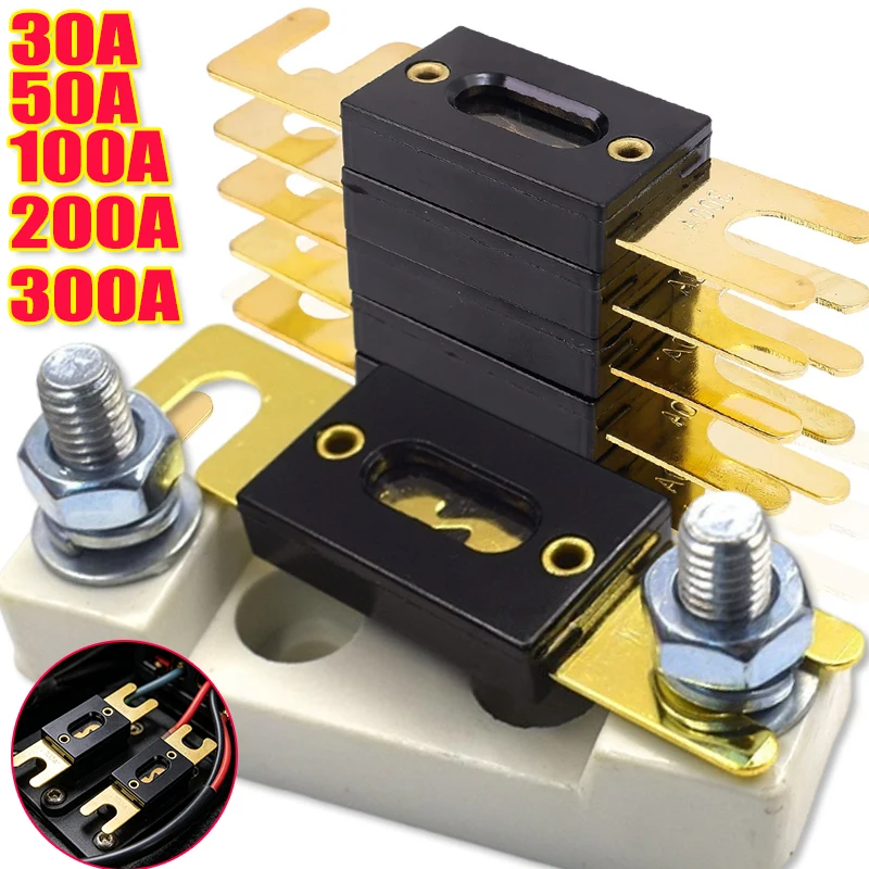 Auto-Sicherungshalter zum Anschrauben, Kfz-Sicherungshalter, Sicherungseinsatz 30A 50A 100A 200A 300A, Sicherungen für Auto-Elektromodifikation