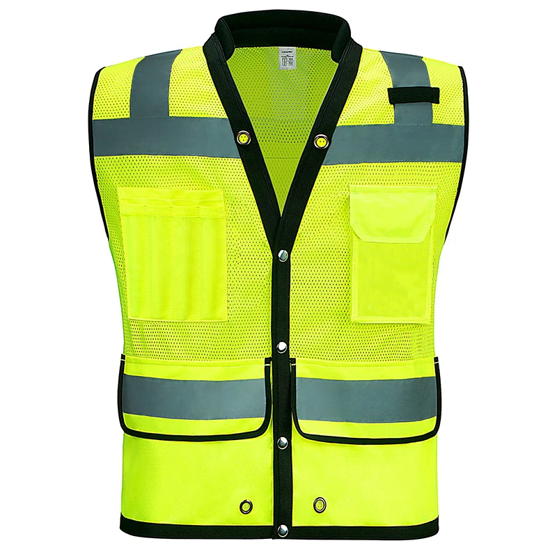 Surveyor Safety Vest Reflective High Visibility Vest for Men, Class 2 Heavy Duty Surveyor Safety Vest,  Mesh Solid, industry ves