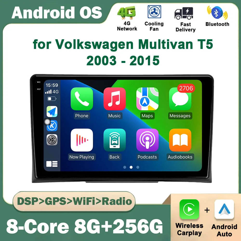 

Android OS for Volkswagen Multivan T5 2003 - 2015 Car Radio Multimedia Video Player GPS Navigation Audio DSP Stereo Touch Screen