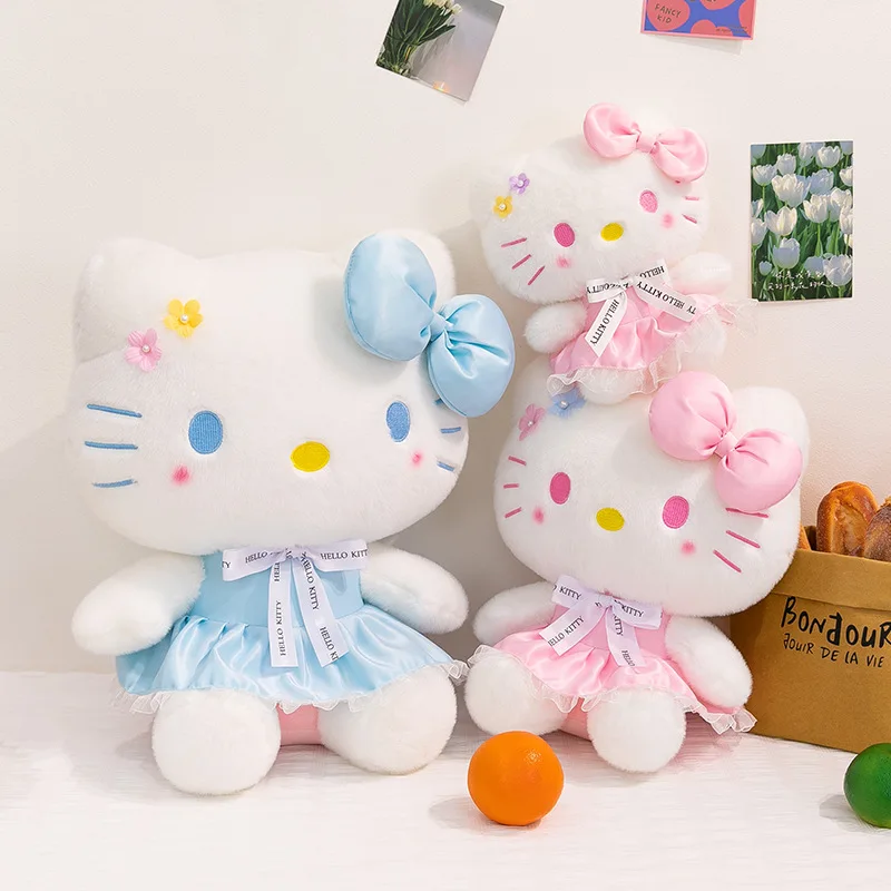 

Плюшевые куклы-животные Sanrio Hello Kitty из серии Flower Series, 25/35 см, с наполнителем из ПП-хлопка, подушки, милые украшения для дивана, праздничные подарки