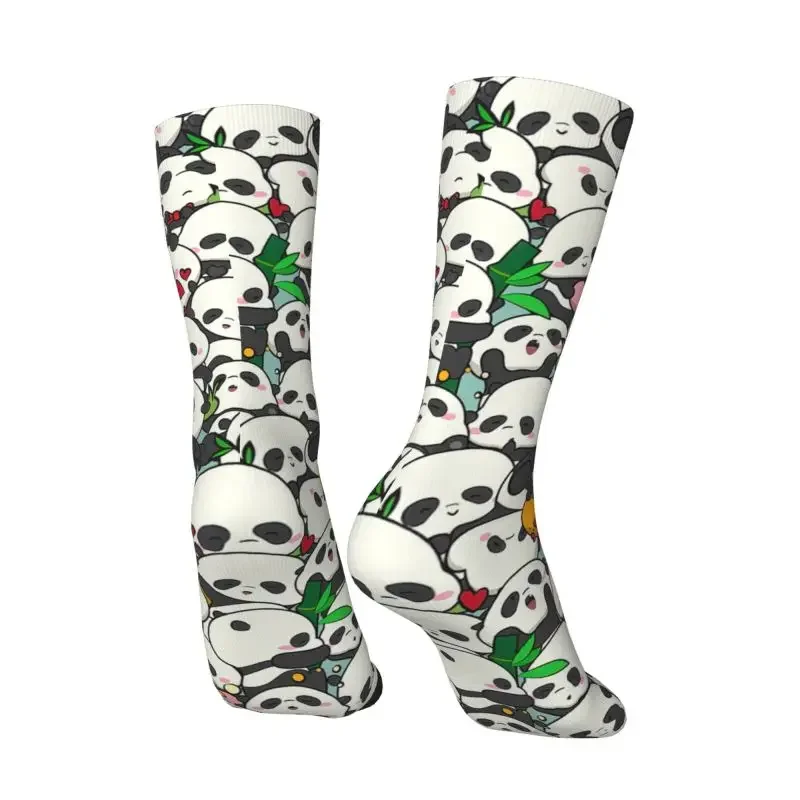 Y2K Cute Baby Panda Pattern Men'S Crew Unisex Novelty 3D Printed Cartoon Dress Socks