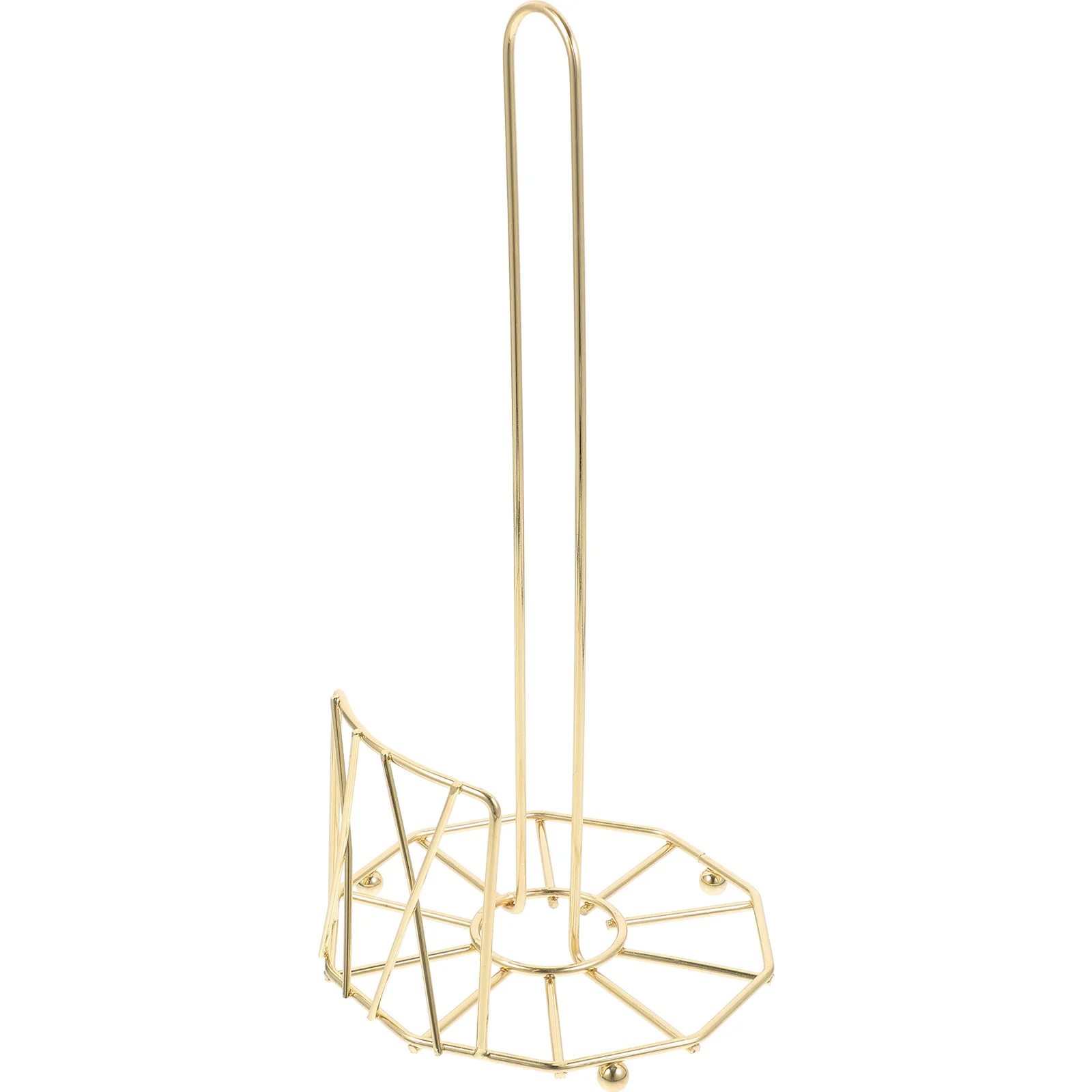 

1Pcs Countertop Tissue Rack Metal Texture Simple Stylish Kitchen Paper Towel Holder Easy to Use Stable Base Decorative