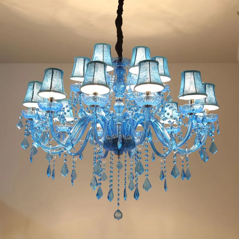 

Modern Bedroom Best led Crystal Chandelier Lighting American Dining Room Chain Pendant Lamps Stained Glass Hanging Light Fixture