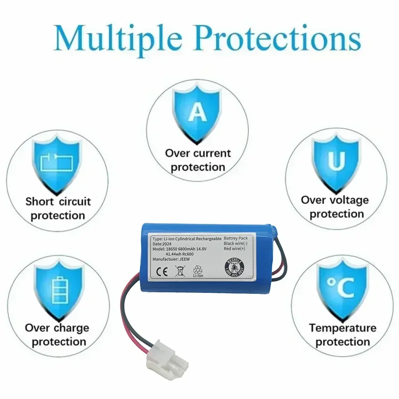 Batteria al litio ricaricabile da 14,4 V 6800 mah per ILIFE A4s A6 V7s Plus A9s W400 Robot aspirapolvere INR18650 M26-4S1P batterie