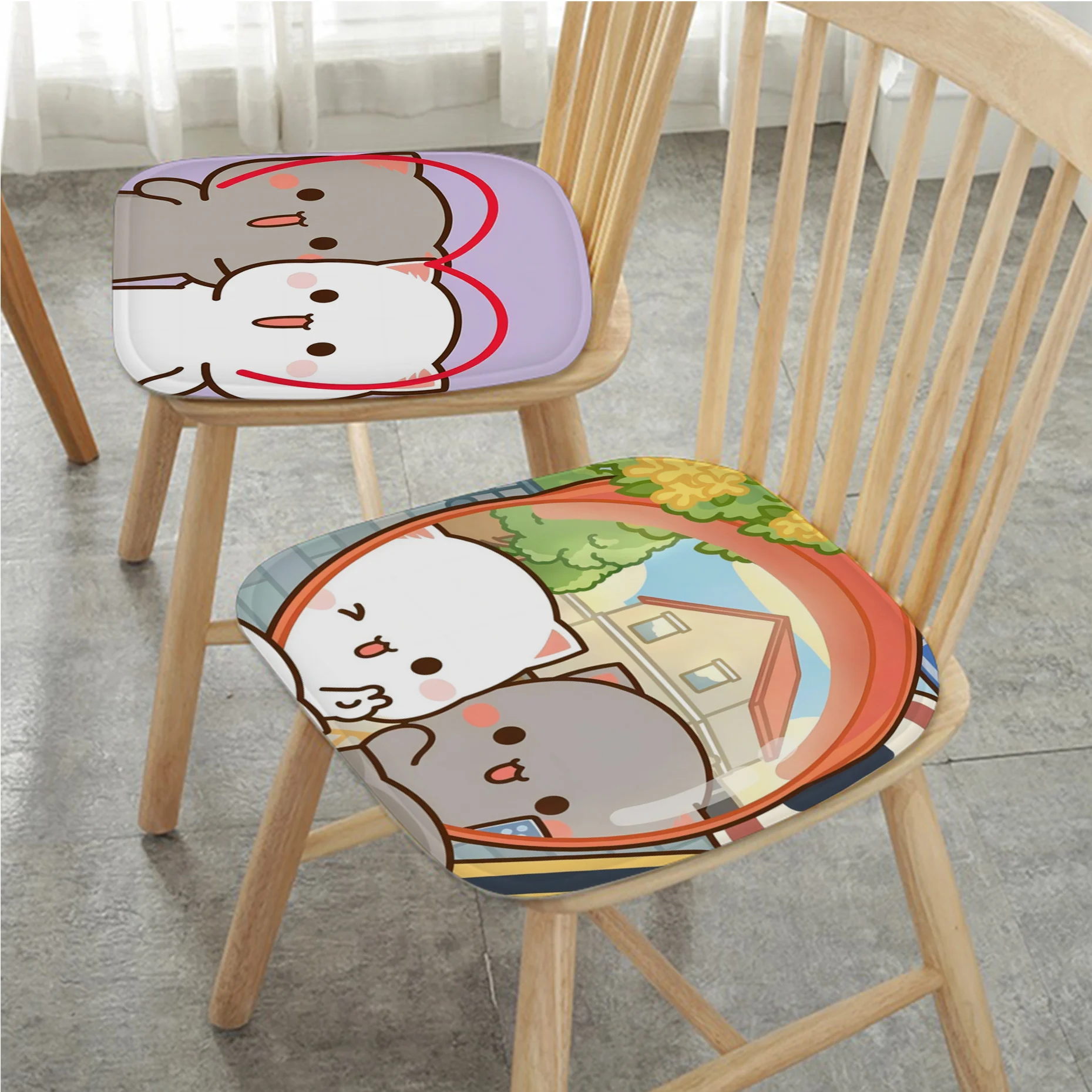 

Cat P-Peach-Mochi B-BUBUES Modern Minimalist Style Stool Pad Patio Home Kitchen Seat Cushion Pads Sofa Seat 40x40cm Sofa Cushion