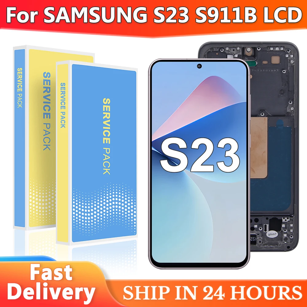 

TFT для Samsung S23 5G Дисплей S911 S911B S911U S911W S911E ЖК-дисплей с цифровым преобразователем сенсорного экрана в сборе S23 Экран с рамкой