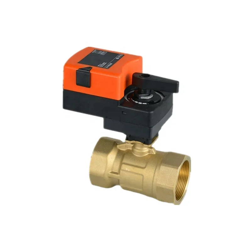 Winvall AC/DC24V 2 Way Manual Handle Modulating Valves Electric Actuator Proportional Flow Control Motorized Brass Ball Valve