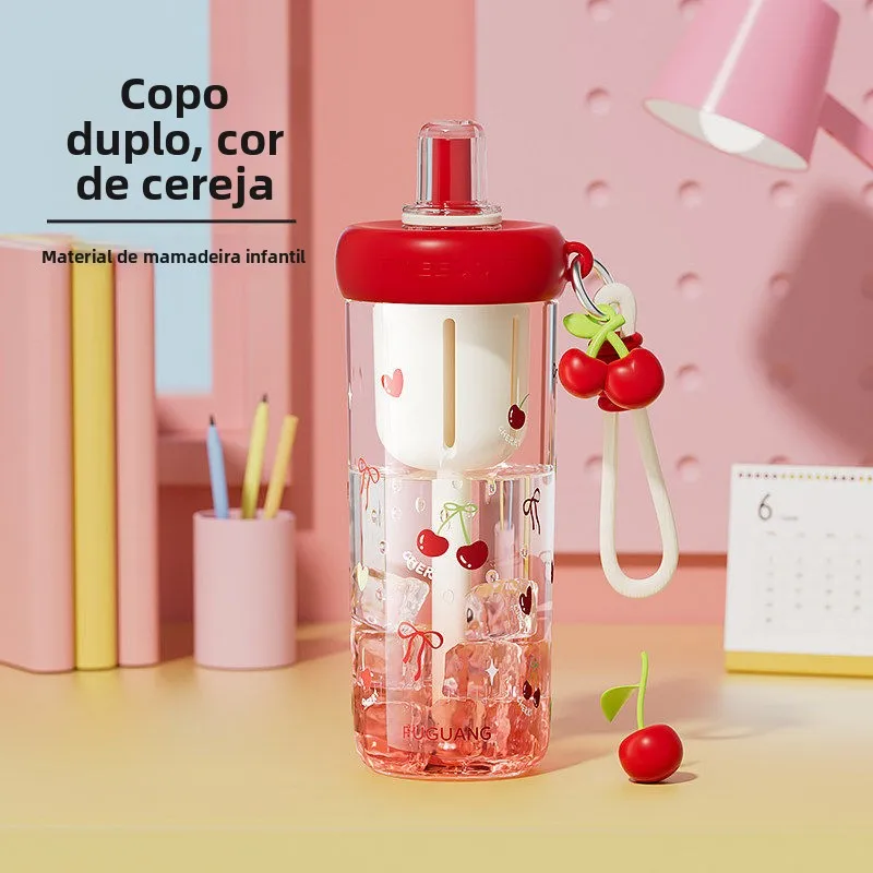 portable-girls-straw-cup-high-aesthetic-value-summer-tritan-water-cup-special-double-drink-straw-cup-style-round-cylind