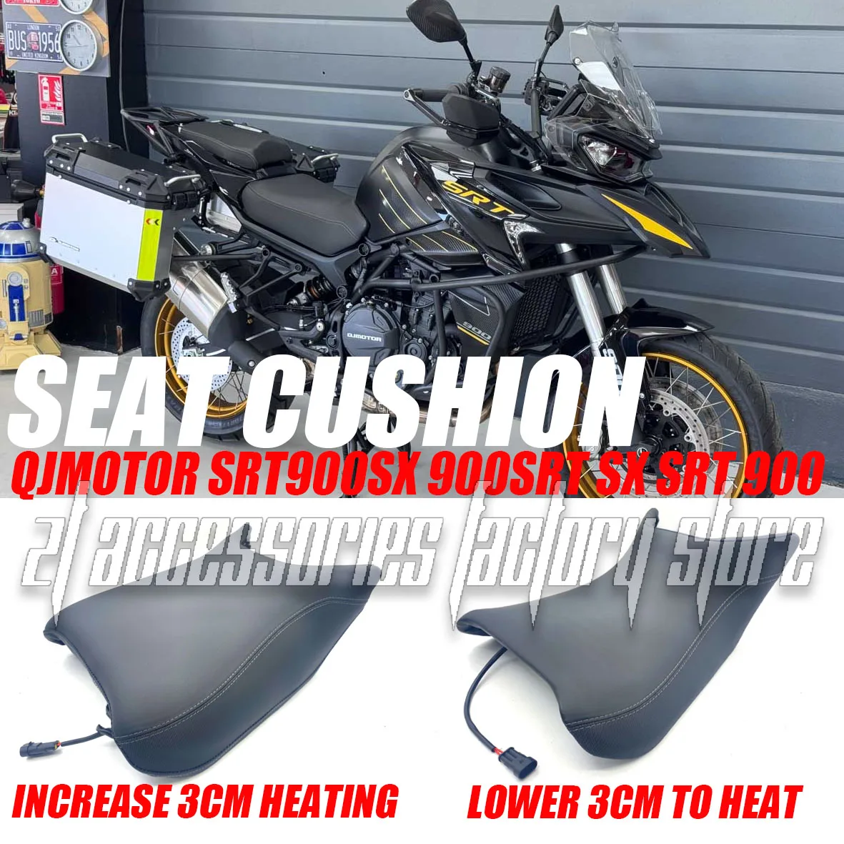 

Подходит для QJMOTOR SRT900SX 900SRT SX SRT, новая оригинальная модифицированная подушка сиденья с подогревом, 3 см.