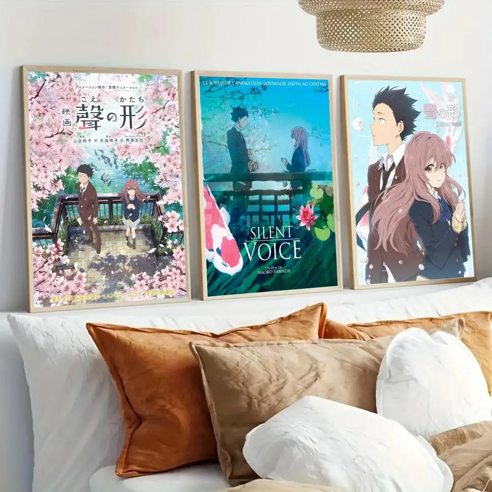 Anime A Silent Voice Poster Modern Home Living Bedroom Bar Hallway Waterproof Wall Art Aesthetic Decor