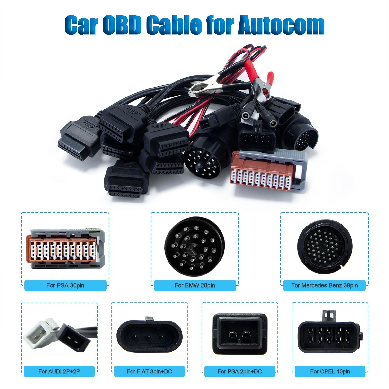 

8Pcs Set OBD2 Diagnostic Cables for VD DS150E CDP Autocoms Pro Tnesf Delphis Orpdc Diagnostic Tools OBDII Diagnostic Connector