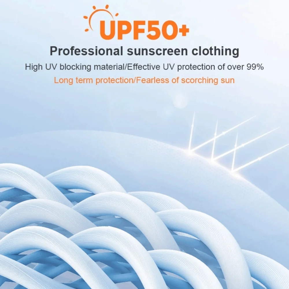 Elastic Fabric Sun Protection Clothing Quick Drying Lightweight UV Protection Clothing Breathable with Large Hat