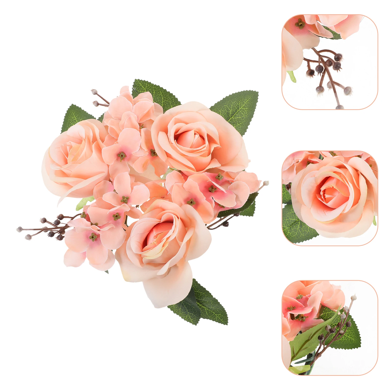 

Vivid Artificial Rose Flower Wreath Wedding Decoration Floral Ring Reusable Tear Resistant Table Centerpiece Farmhouse