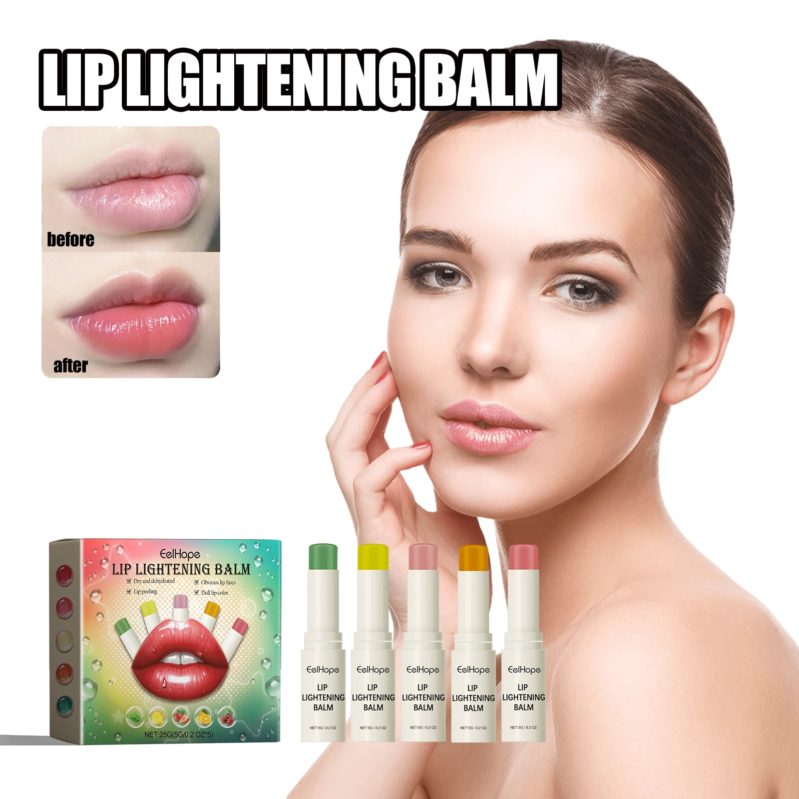  Lip Balm Lighten Melanin Lip Mask Fruit Scent Exfoliating Fade Lines Dead Skin Moisturizes Nourishing Brightens Repair Care