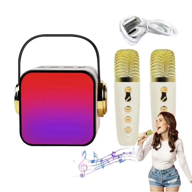 Karaoke Wireless Speaker Portable Wireless Singing Speaker & Karaoke Player Wireless Microphones With Party Lights Portable