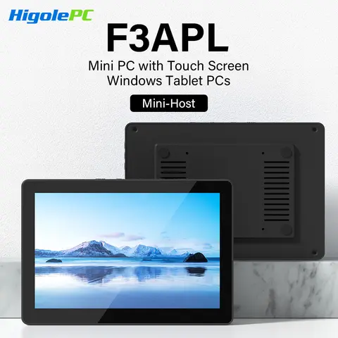 Higole F3APL 8'' Fanless Mini PC Intel N4200 Windows 10 WiFi5 4GB 64GB 2340mAh with Screen 4K Laptop Desktop PC Mini Computers