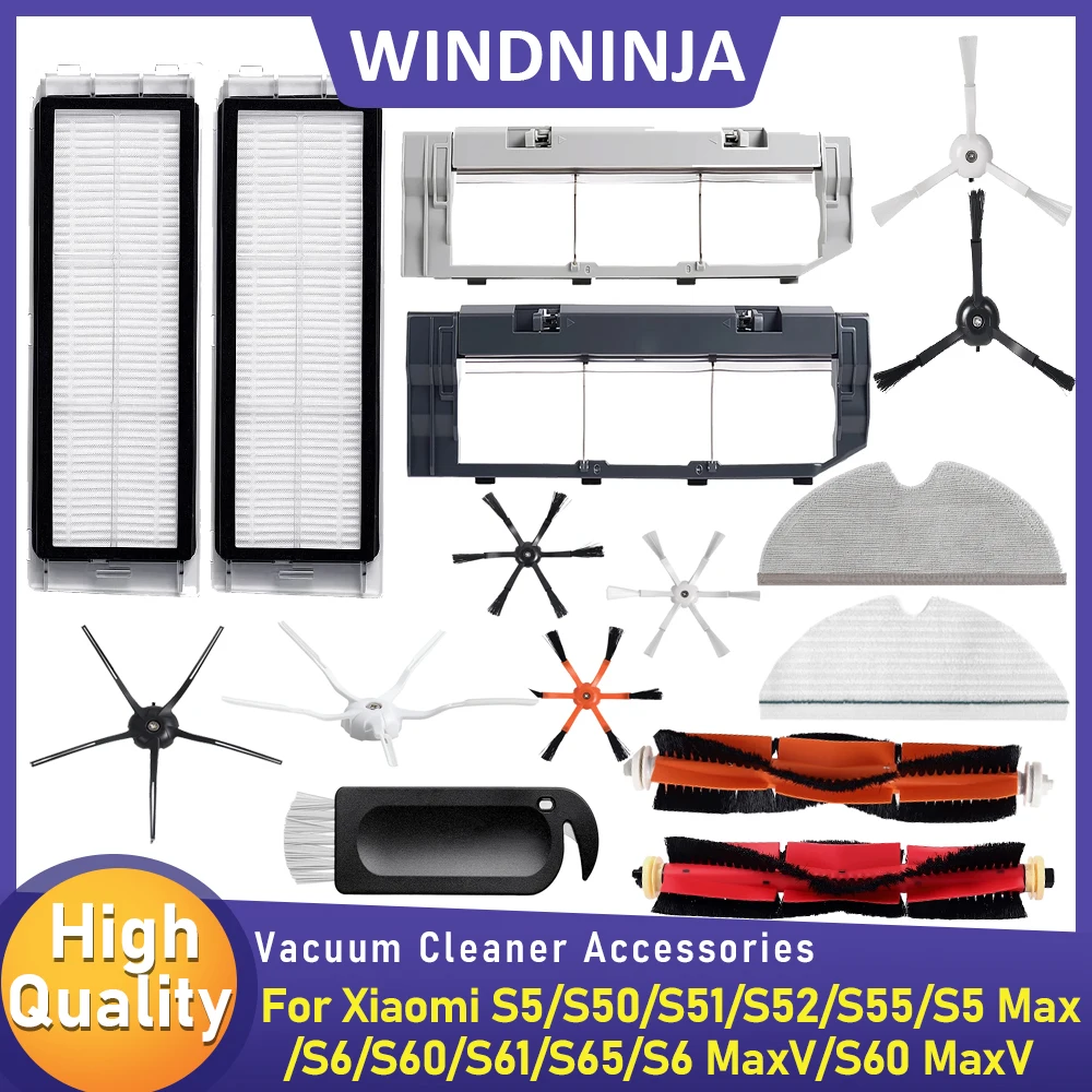 Mopp HEPA-Filter Hauptseitenbürste Zubehör für XiaoMi Roborock S50 S51 S55 S6 S60 S61 S65 S5 S6 MaxV S6 Pure Staubsauger