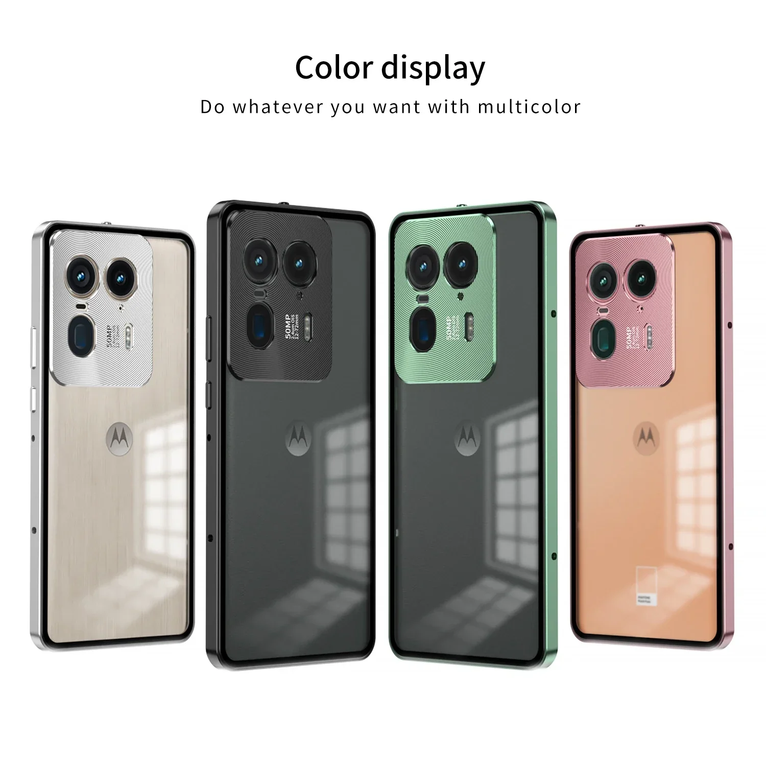 Metal magnético alumínio pára-choques caso de telefone para motorola moto edge plus 2023 edge 40 ultra 40 pro 50 ultra fosco claro capa traseira