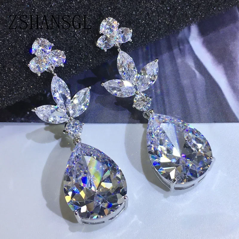 New Arrival 925 Sterling Silver Elegance Earrings AAA Zircon Waterdrop Ancient Tassel Drop Earings for Women Fashion Jewelry