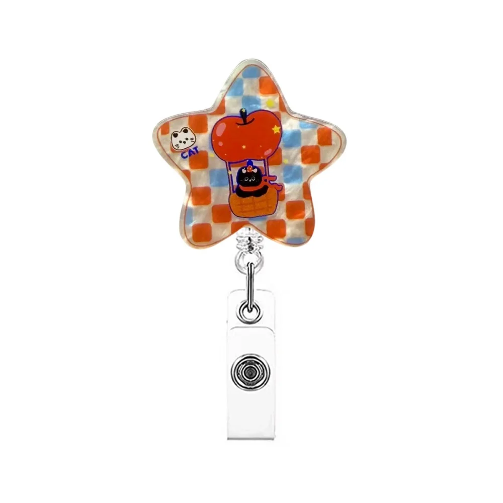 Alligator Clip Badge Reel Fashionable Retractable Badge Reel Star Badge Holder Reliable For Exhibitions Hospitals Offices